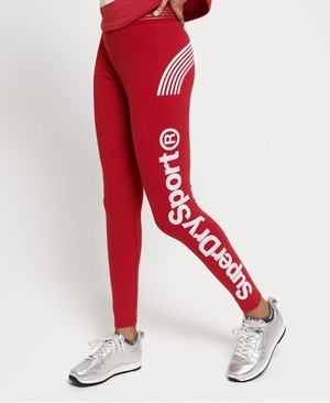 Superdry Combat Sport Leggings Női Nadrág Piros/Fehér | KOZYX6902